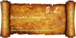 Balaskó Levente névjegykártya